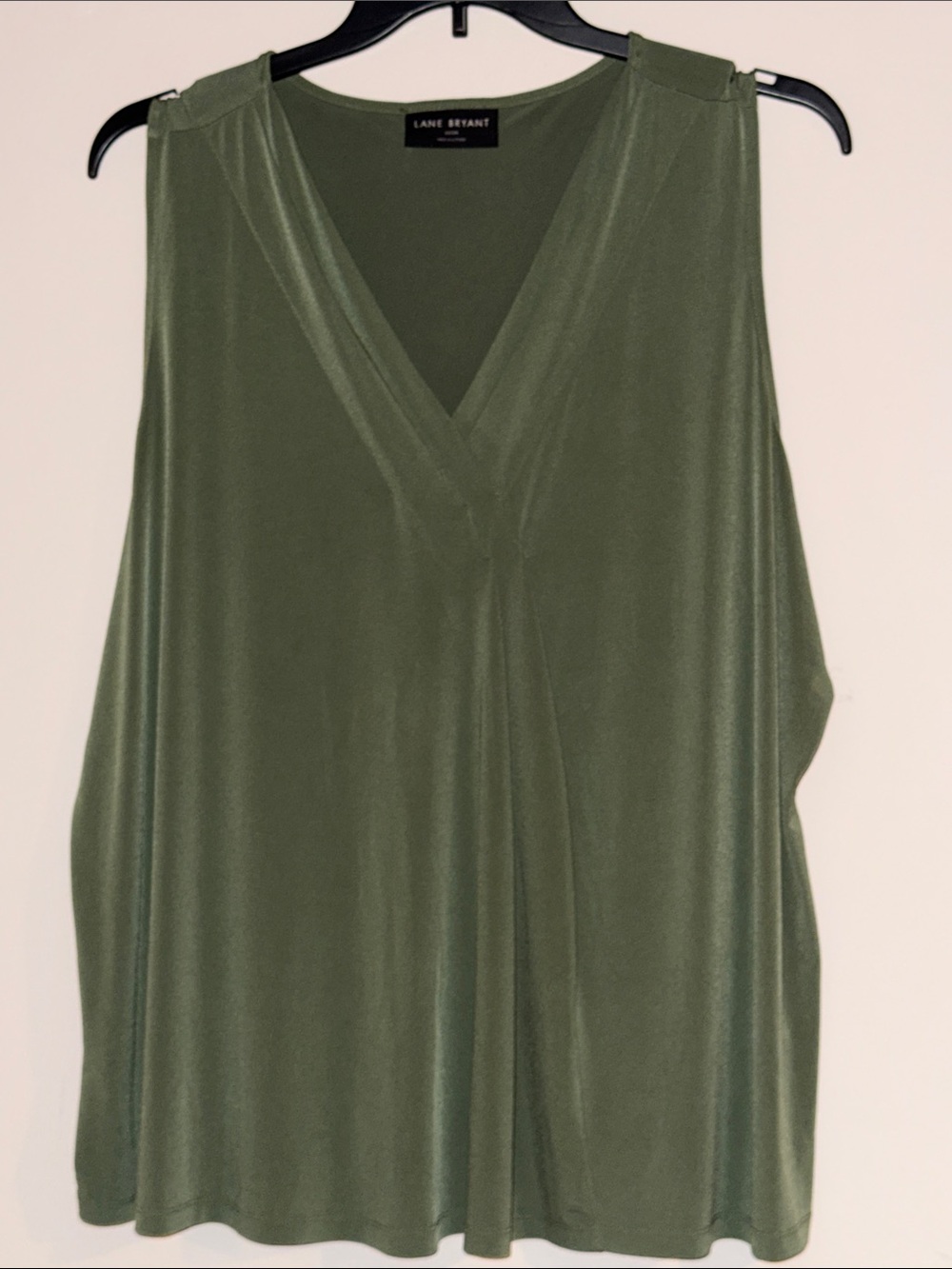 Lane Bryant Olive V-Neck Sleeveless Tank